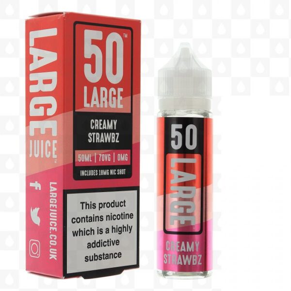 Creamy Strawbz by 50 Large E Liquid 50ml Short Fill e1587680062266 Creamy Strawbz by 50 Large E Liquid 50ml Short Fill e1587680062266