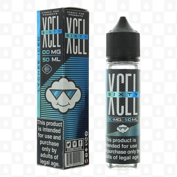 Lychee Iced by XCEL Sixty  Cosmic Fog E Liquid  50ml Short Fill e1587469396449