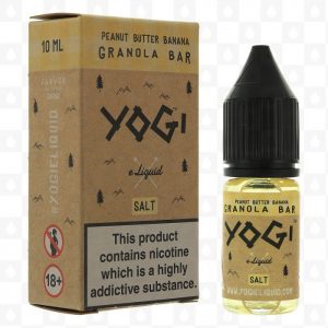 Peanut Butter Banana Granola Bar Nic Salt by Yogi E Liquid  10ml Bottles e1587249801859