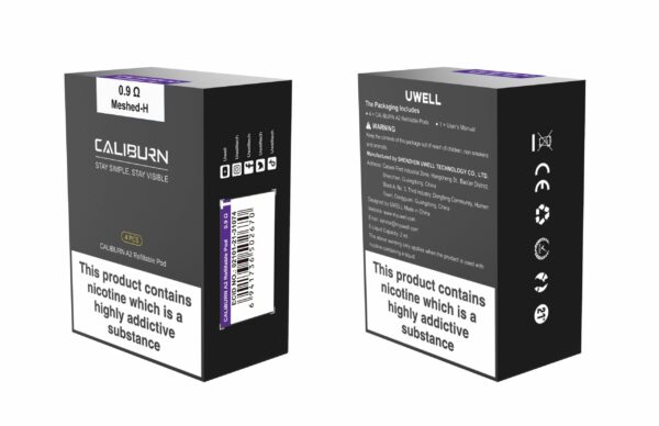 Uwell Caliburn A2 0.9 Ohm Meshed H Replacement Pods scaled e1637261925186 Uwell Caliburn A2 0.9 Ohm Meshed H Replacement Pods scaled e1637261925186