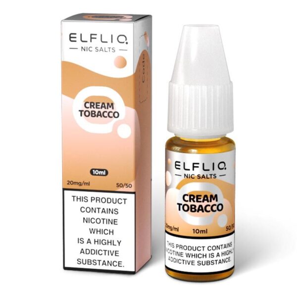 Elf Bar ELFLIQ Cream Tobacco 10ml Nic Salt E Liquid Elf Bar ELFLIQ Cream Tobacco 10ml Nic Salt E Liquid