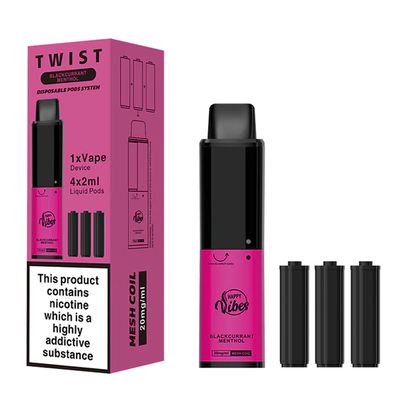 Happy Vibes Twist Blackcurrant Menthol 2400 Disposable Vape