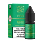 Pod Salt Menthol Tobacco 10ml Nic Salt E Liquid
