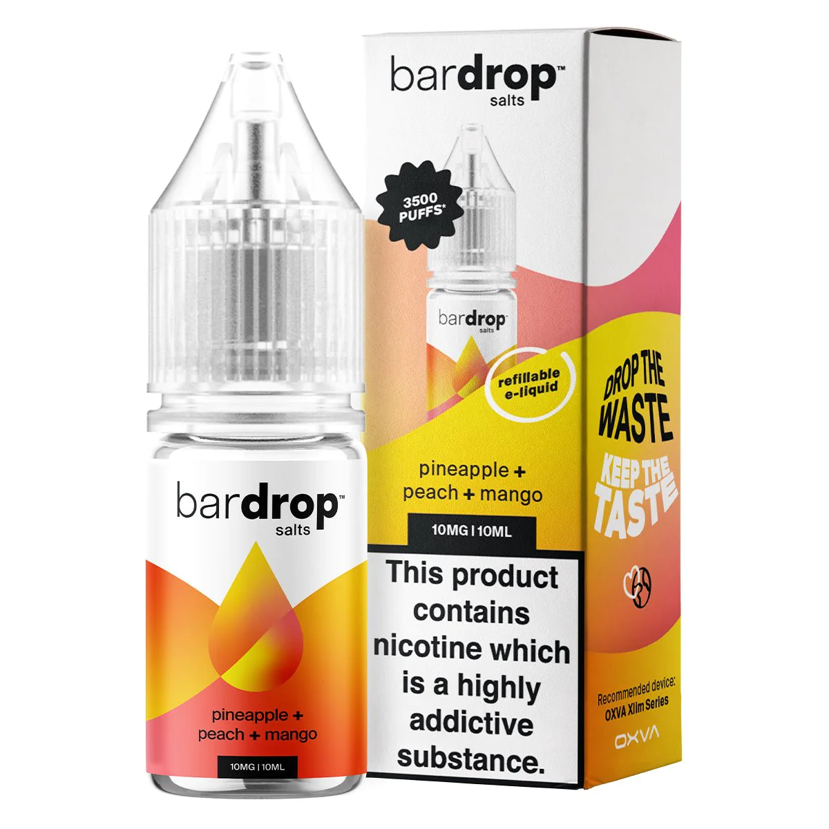 Bar Drop Salts Pineapple Peach Mango 10ml E Liquid