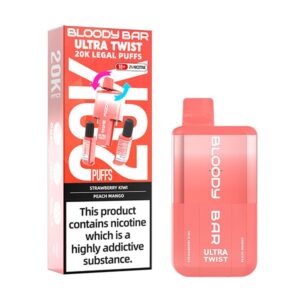 Bloody Bar 20k Puffs Ultra Twist Disposable Vape Kit (Dual Flavour) 20000 Puffs Strawberry Kiwi Peach Mango