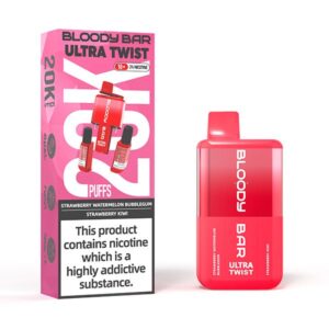 Bloody Bar 20k Puffs Ultra Twist Disposable Vape Kit (Dual Flavour) 20000 Puffs Strawberry Watermelon B GUM Watermelon Ice