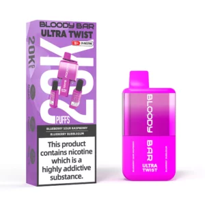 Bloody Bar 20k Puffs Ultra Twist Disposable Vape Kit (Dual Flavour) BLUEBERRY SOUR RASPBERRY | BLUEBERRY BUBBLEGUM