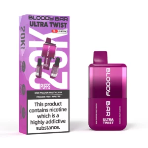 Bloody Bar 20k Puffs Ultra Twist Disposable Vape Kit (Dual Flavour) KIWI PASSIONFRUIT GUAVA | PASSION FRUIT MARTINI