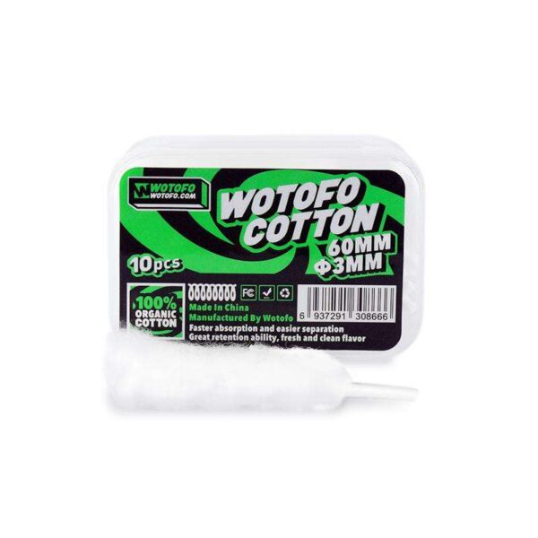 Wotofo XFiber 100% Organic Cotton (10 Pcs) 3mm Wotofo XFiber 100% Organic Cotton (10 Pcs) 3mm