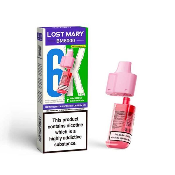 Lost Mary BM6000 Refill Replacement Pods Strawberry Raspberry Cherry Ice