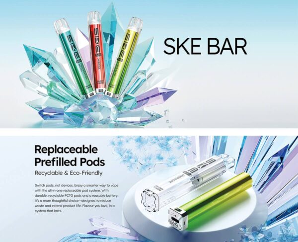 SKE Crystal Bar 600 Prefilled Pod Kit SKE Bar
