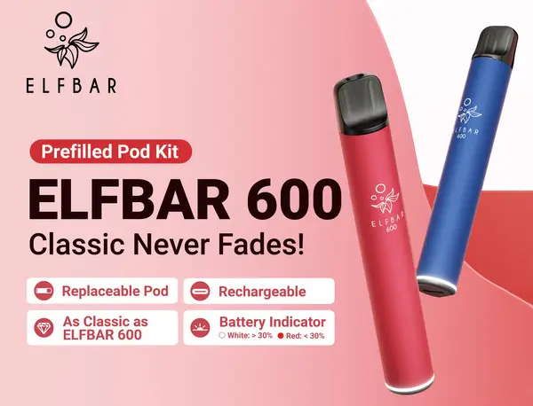 Elf Bar 600 Prefilled Replacement Pods (Pack Of 2) - Shisha Vibe