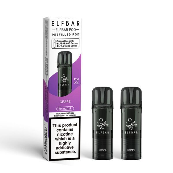 Elf Bar 600 Prefilled Replacement Pods (Pack of 2) Grape