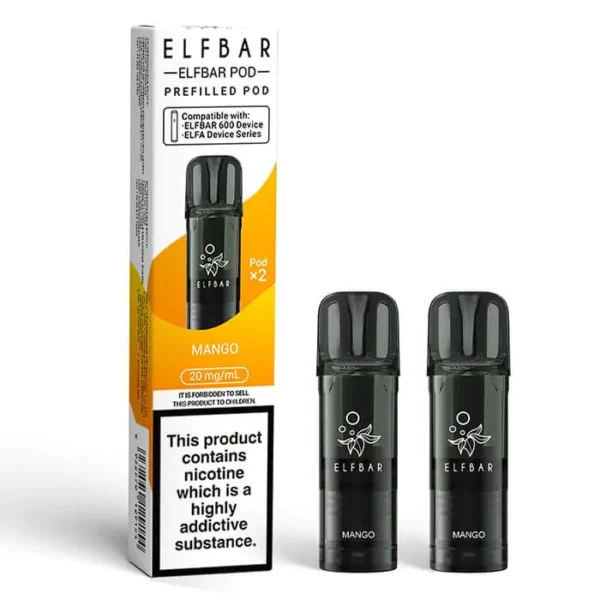 Elf Bar 600 Prefilled Replacement Pods (Pack of 2) Mango