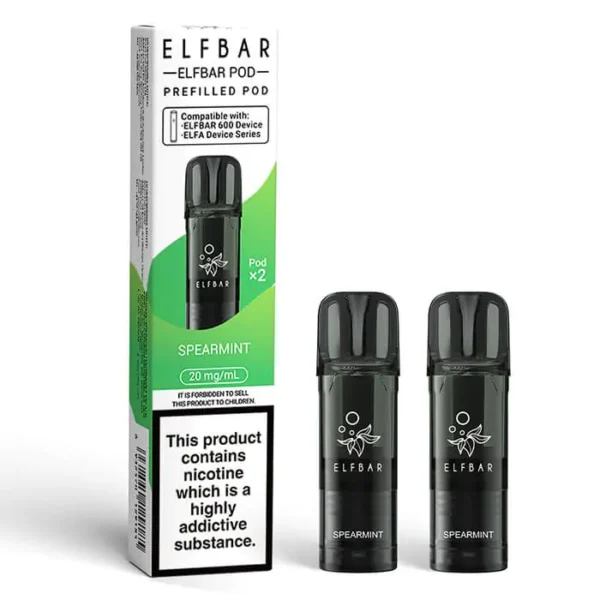 Elf Bar 600 Prefilled Replacement Pods (Pack of 2) Spearmint