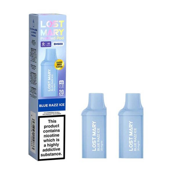 Lost Mary BM600 Prefilled Replacement Pods (Pack of 2) Blue Razz Ice