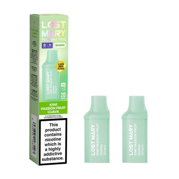 Lost Mary BM600 Prefilled Replacement Pods (Pack of 2) Kiwi Passion Fruit Guava
