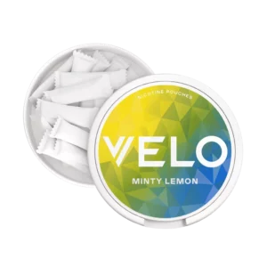 Velo Bright Minty Lemon Nicotine Pouches Inside