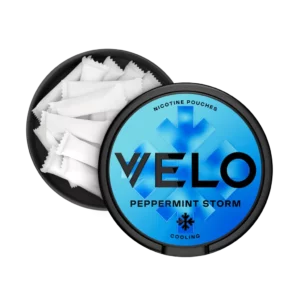 Velo Bright Peppermint Storm Nicotine Pouches Inside