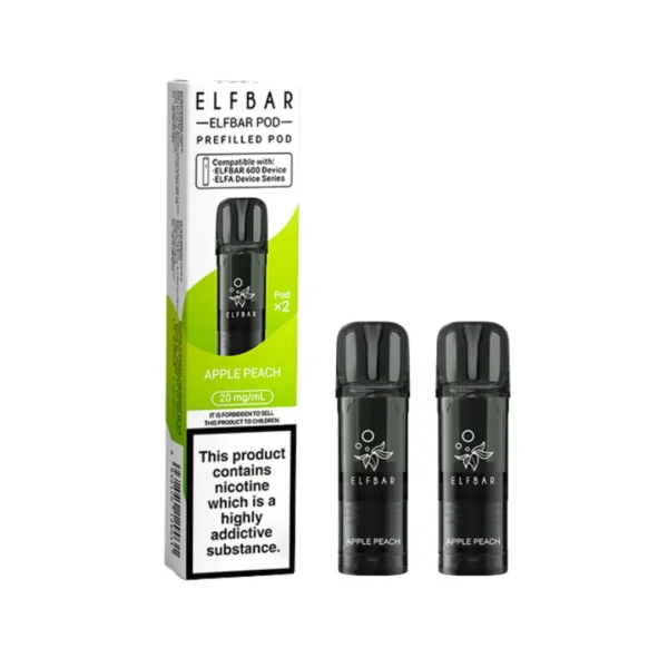 Elf Bar 600 Prefilled Replacement Pods Apple Peach