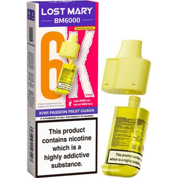 Lost Mary BM6000 Refill Replacement Pods Kiwi Passion Fruit Guava