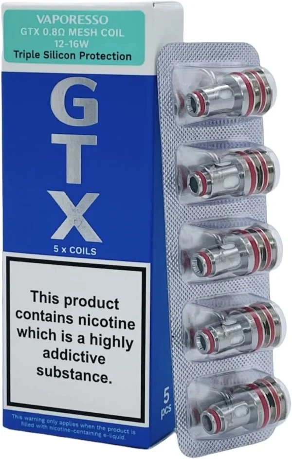 Vaporesso GTX Replacement Coils (Pack of 5) 0 8 ohm