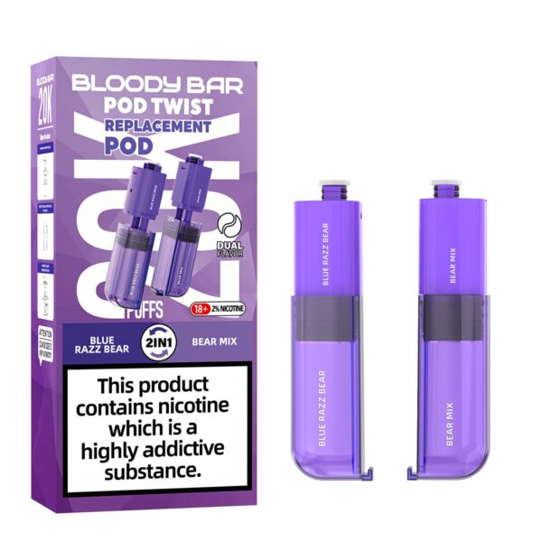 Bloody Bar Twist 20k Refill Replacement Pods Blue Razz Bear & Bear Mix