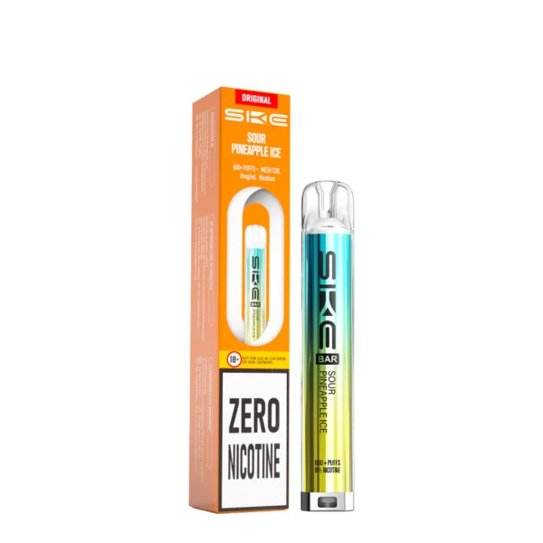 SKE Crystal Bar 600 Zero Nicotine Prefilled Pod Kit 0mg sour pineapple ice