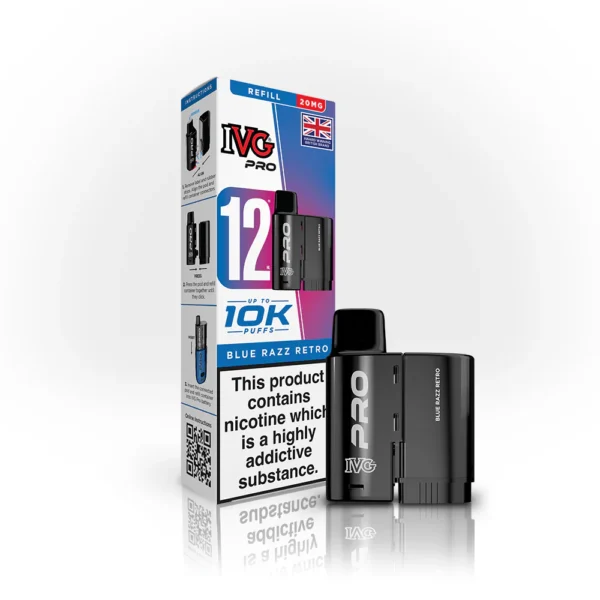 IVG Pro 12 Refill Replacement Pods (10000 Puffs) Blue Razz Retro