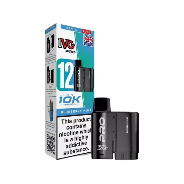 IVG Pro 12 Refill Replacement Pods (10000 Puffs) Blueberry Mint