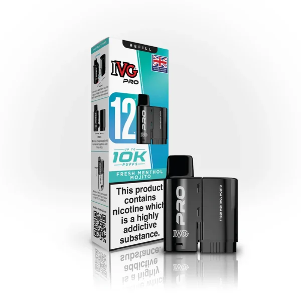 IVG Pro 12 Refill Replacement Pods (10000 Puffs) Fresh Menthol Mojito