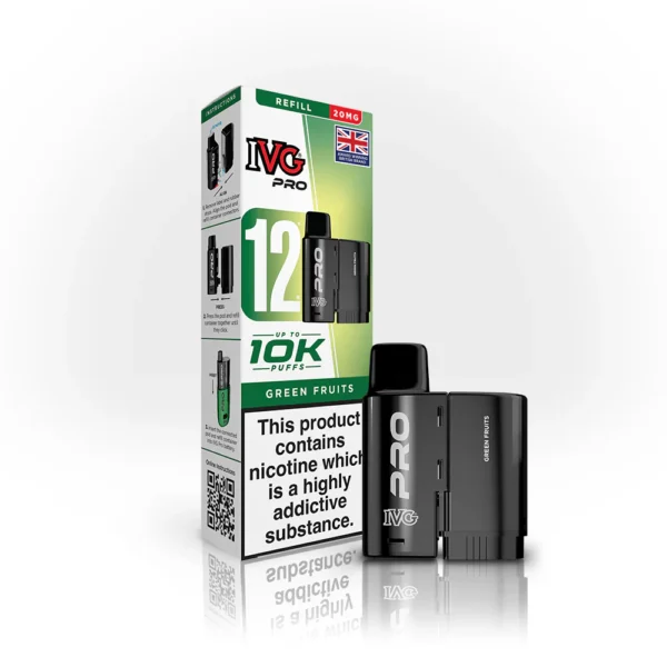 IVG Pro 12 Refill Replacement Pods (10000 Puffs) Green Fruits