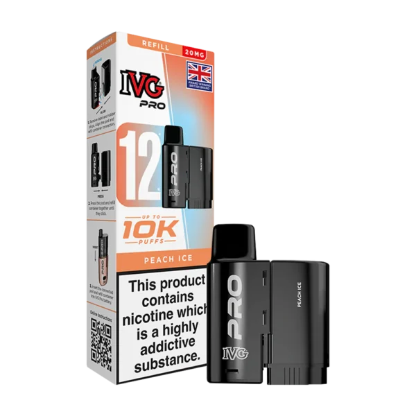 IVG Pro 12 Refill Replacement Pods Peach Ice