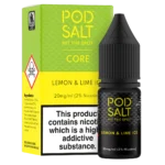 Pod Salt Lemon & Lime Ice 10ml Nic Salt E Liquid