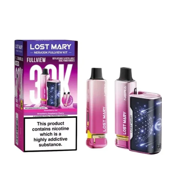 Lost Mary Nera 30K Fullview Prefilled Pod Kit Strawberry Ice Strawberry Raspberry Cherry