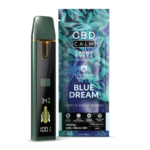 CBD Calm CANNABLITZ 1800mg Prefilled Vape Kit Blue Dream