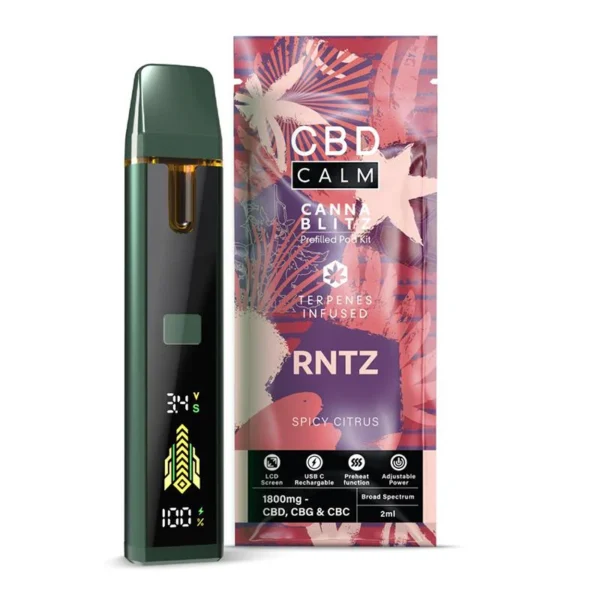 CBD Calm CANNABLITZ 1800mg Prefilled Vape Kit Rntz