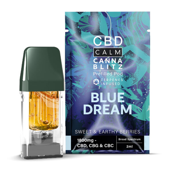 CBD Calm CANNABLITZ 1800mg Prefilled Replacement Pods Blue Dream
