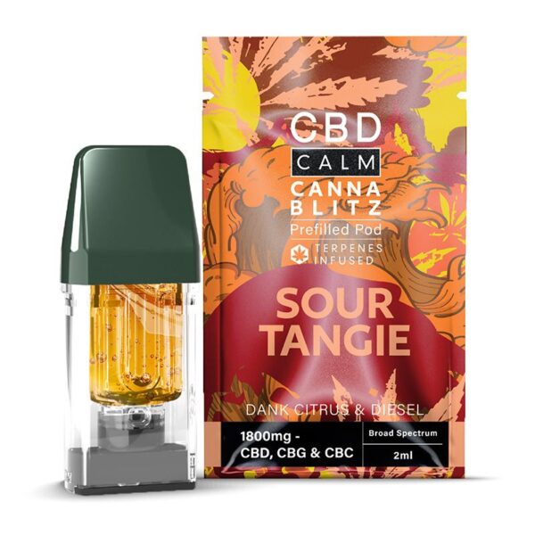 CBD Calm CANNABLITZ 1800mg Prefilled Replacement Pods Sour Tangie